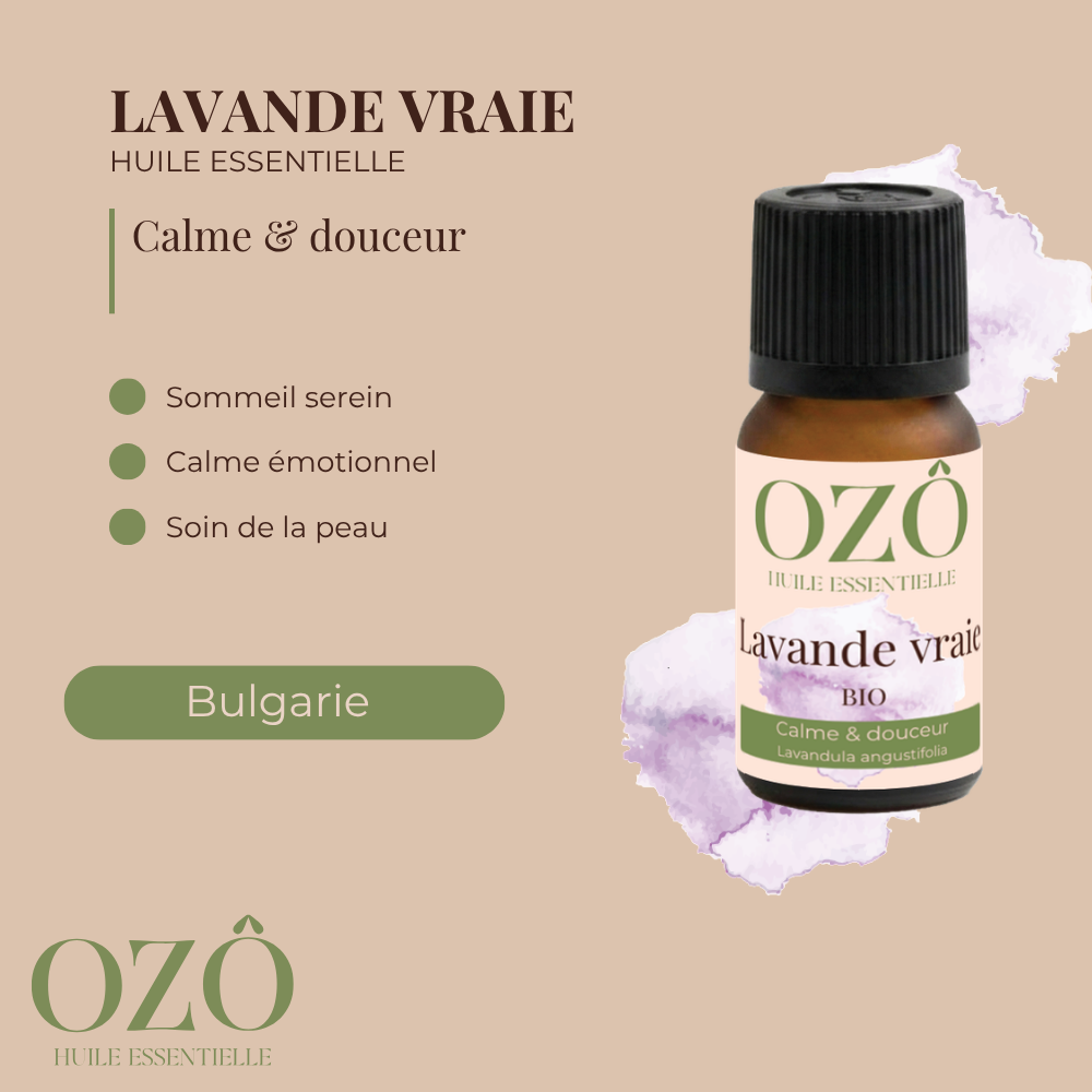 Huile essentielle de lavande dangereuse · flacon OZÔ Lavande vraie BIO